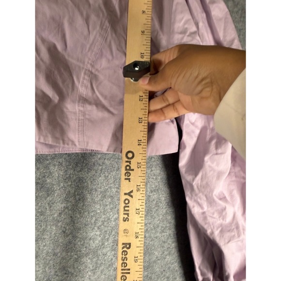 Zara Womens Lavender Purple Cropped Button Down Puff Sleeve Shirt Large 7563/268 - Picture 7 of 9